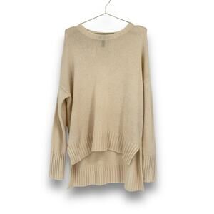 BCBGMaxazria Ivory Wool Cashmere Blend Oversized Slouchy Sweater, Size M Casual